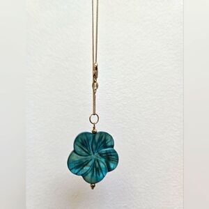 🌸💙Blue Floral Pendant Necklace on 925 Silver Chain💙🌸